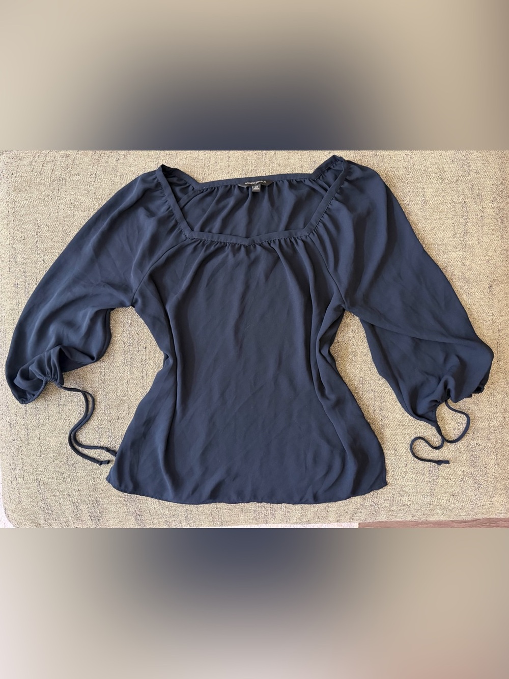 Banana Republic Dark Navy Square Neck Blouse